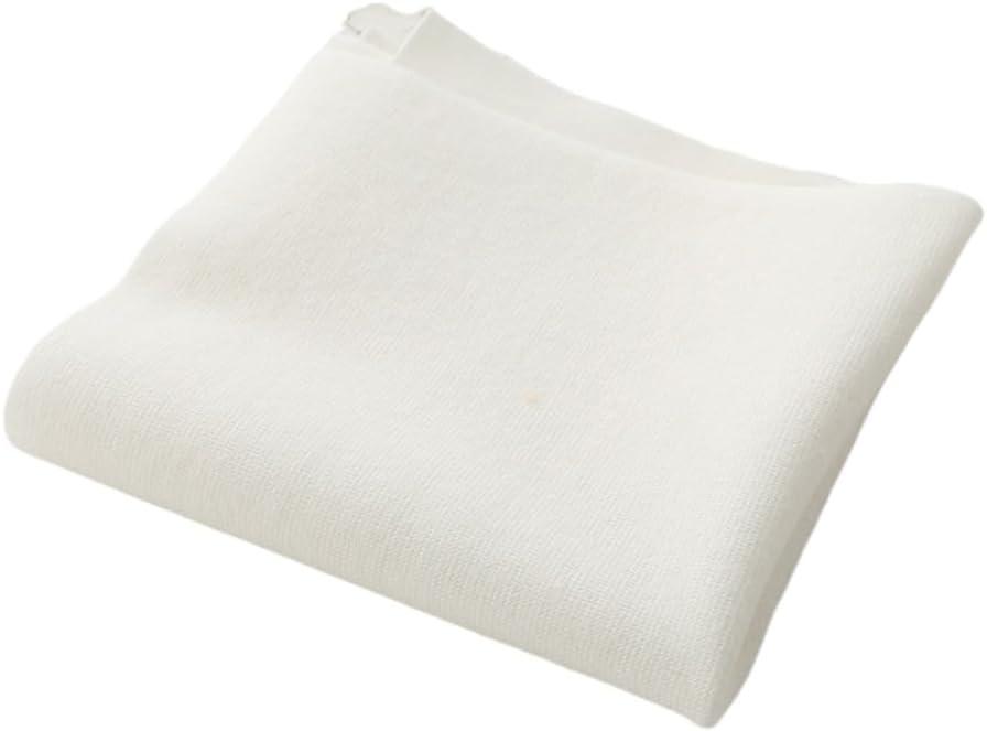 TinaKim Rib Knit Fabric for Collars, Cuffs Neckline Waistband Trim Material, Summer Thin T-Shirt Sewing (42 Milk White, 63x8in) (63x8in, Ships from Amazon)