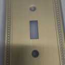 Metal Wall Plates, Switch Plates and Outlet Covers, Decorative Pearl Design (1 Toggle 2PK, Antique Brass)