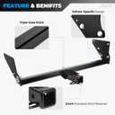 Trailer Hitch for Toyota RAV4/RAV4 Prime 2019-2024, for Lexus NX250/NX350/NX350h/NX450h+2021-2025 (Excl. F Sport), 2-Inch Receiver,Square Tube Frame, Black Class 3 Towing Hitch Kit [Excl.M12*1.25]