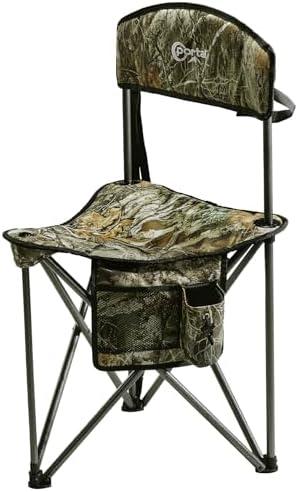 Gowithme Extra Large Quick Folding Tripod Stool with Backrest Fishing Camping Chair with Carry Strap