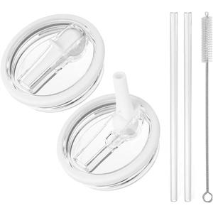 2 Pack 40 oz Tumbler Flip Straw Lid Replacement fit for HydroJug, Spill Proof Splash Resistant Tumbler Lids,Reusable Leak Proof Tumbler Cover for Cup Accessories (Pure White)