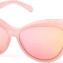 Meeloog Women Polarized Sunglasses Covers for Glasses, Wrap Around Cat Eye Sun Glasses Fit Go Over Shades for Driving MST6409