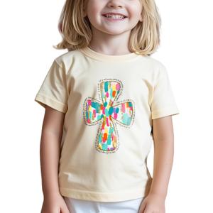 Toddler Boys Easter Shirt for Girls Kids Easter T-Shirts Tops Funny Bunny Graphic Tee Short Sleeve 2-8 Years (Yellow)