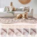 Ileading Vintage Runner Rug for Hallway,Machine Washable Carpet Runners with Rubber Backing,Non Slip Kitchen Floor Mat for Entryway Bedroom Laundry Living Room(Beige&Orange 2x8ft)