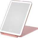DIPSTICK Vanity Mirror Foldable LED Makeup Mirror Portable Ultra-Thin Folding Mirror with Light Portable Handheld Makeup Mirror (Pink) Mirror Makeup