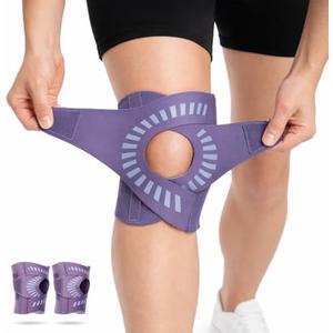 KNEEBRIGHT Light Hinged Knee Brace for Women, Strong Adjustable Compression Knee Brace, Quick Wrap Around Patella Support with Side Stabilizers for Meniscus Tear, Arthritis