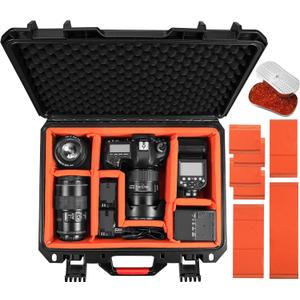 Camera Hard Cases DSLR SLR Lenses Waterproof Travel Weatherproof Protection Dividers For DJI Mavic/Air/Mini Drones for Sony FE 400-800mm f/6.3-8 G OSS For Gopro (Only Case) 16.2x12.8x7inch