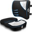 SAMSONITE  2 in 1  Lumbar Support and Seat Cushion, High Grade Motion Balanced Memory Foam, Fits Most Office Chairs and Car Seats, Elevate Your Work & Life and Enhances Focus Throughout Your Day