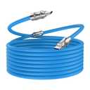 WLGQ USB Type C to Type C PD100W Skin-Friendly Silicone Material Fast Charging Cable Metal Plug Shell USB-C Laptop Tablet Phone Universal Charging Cable (Blue 6.6Ft)