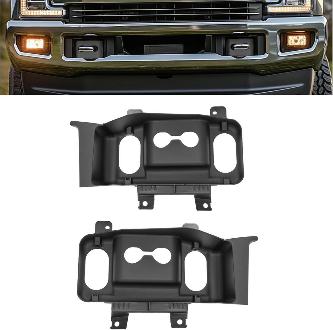 Front Bumper Tow Hook Trim Cover Panels Compatible with 2017-2019 Ford F-250 F-350 F-450 F-550 Super Duty Replacement HC3Z8311H,HC3Z8310G Pair Left and Right (LH & RH)
