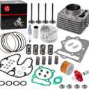 Cylinder Top End Kit + Intake and Exhaust Valve Kit + CNC Tensioner For HONDA TRX400EX TRX400X XR400 1996-2014