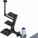 Adjustable Boat Steps for Trailer, Boat Trailer Steps with Anti-Slip Steps, Boat Trailer Tongue Steps for Bass Boat Trailer Pontoon Boats, Boat Trailer Steps for The Tongue with Handrail