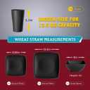 Teivio 40-piece Plastic Wheat Straw Square Dinnerware Set,Service for10, Unbreakable Dinner Plates, Salad Plates, Snack Bowls, Tumblers 13.5 oz, Dishwasher Safe, Kitchen Outdoor Camping Dish, Black