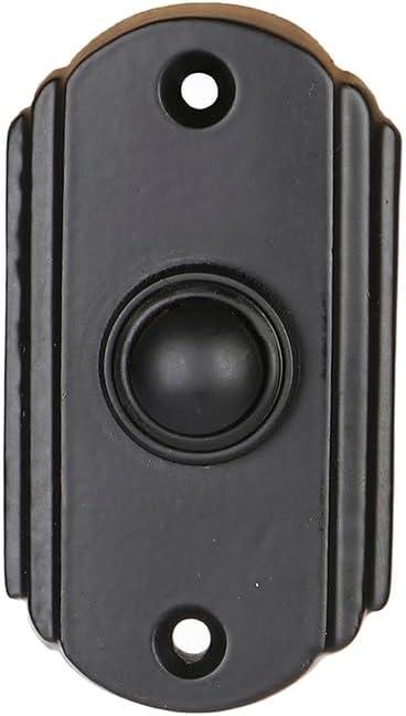Wired Iron Doorbell Chime Push Button Vintage in Black Powder Coat Finish Vintage Decorative Push Doorbell with Easy Installation
