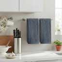 Artoid Mode 2 Pcs Grey 3D Arched Stripes Jacquard Hand Towels for Bathroom, 100% Cotton Soft Absorbent Bathroom Decor Towels, 13.7 x 29.5 Inch