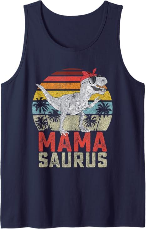 Mamasaurus T Rex Dinosaur Mama Saurus Family Matching Women Tank Top Large
