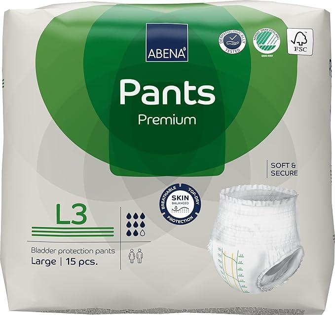 Abena Pants, Premium Protective Underwear, Level 3, (Medium To Extra Large), Large, 15 Count (Pack of 1)
