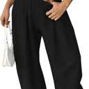 SweatyRocks Women's Wide Leg Baggy Sweatpants Oversized Athletic Trousers (Black, M)
