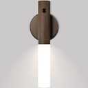 Miebul Motion Sensor Light Indoor, Magnetic LED Wall Lights Rechargeable Motion Sensor Night Light Wooden Wall Sconce for Bedroom Corridor Staircase (Walnut Wood 2PCS)