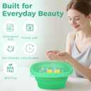 SaporeArt Ice Face Bowl, Upgraded Wider & Deeper Collapsible Silicone Facial Ice Bath Bowl with Built-In Ice Mold, Soothes Puffiness & Redness, Ideal for Home and Travel