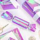 Burymento Holographic Iridescent Shiny Sparkle Metallic Glitter Purple Gift Wrapping Paper for Birthday, Valentines, Mothers day, Graduation, Wedding, Fathers day, Christmas (17 IN x 32.8 FT)