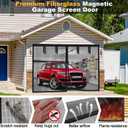 Single Garage Door Screen Kit, UUP 9x7Ft Magnetic Mesh Screen for Garage Opening 1 Car, Garage Net Cover, Sturdy Fiberglass Magic Curtain Outdoor for Patio, Porch, Window to Keep Bugs Out, Black