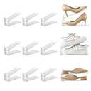Uni HIMO 12 Pack Shoe Slots Organizer Adjustable Level Shoe Stacker Holder Storage Space Saving Sneakers Display Tray Rack for Closet