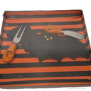 Gothic Bat Cheese Board - Mini Charcuterie Board with Knife Set - Small Cutting Board & Serving Tray for Halloween Decoration & Party Favor
