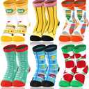 Zoooyawn 3 Pairs Back to School Socks for Kids Funny Crazy Silly Socks for Girls Back to School Gifts First Day Party Favors Pencils Bus Crayons Ruler Sock