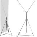 Anley Adjustable X Banner Stand with Travel Bag - Fits Any Banner Size from 23" X 63" to 35" X 78" - Portable Retractable Stand for Business, Trade Shows, Events, and Displays (Banner Not Included)