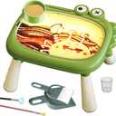 Dinosaur Light Table for Kids, Sand Painting Art Light Box with All Accessories, Portable Preschool Sensory Toy Gift with 15 Ocean Animal Christmas Card for Beginners Drawing, 17''