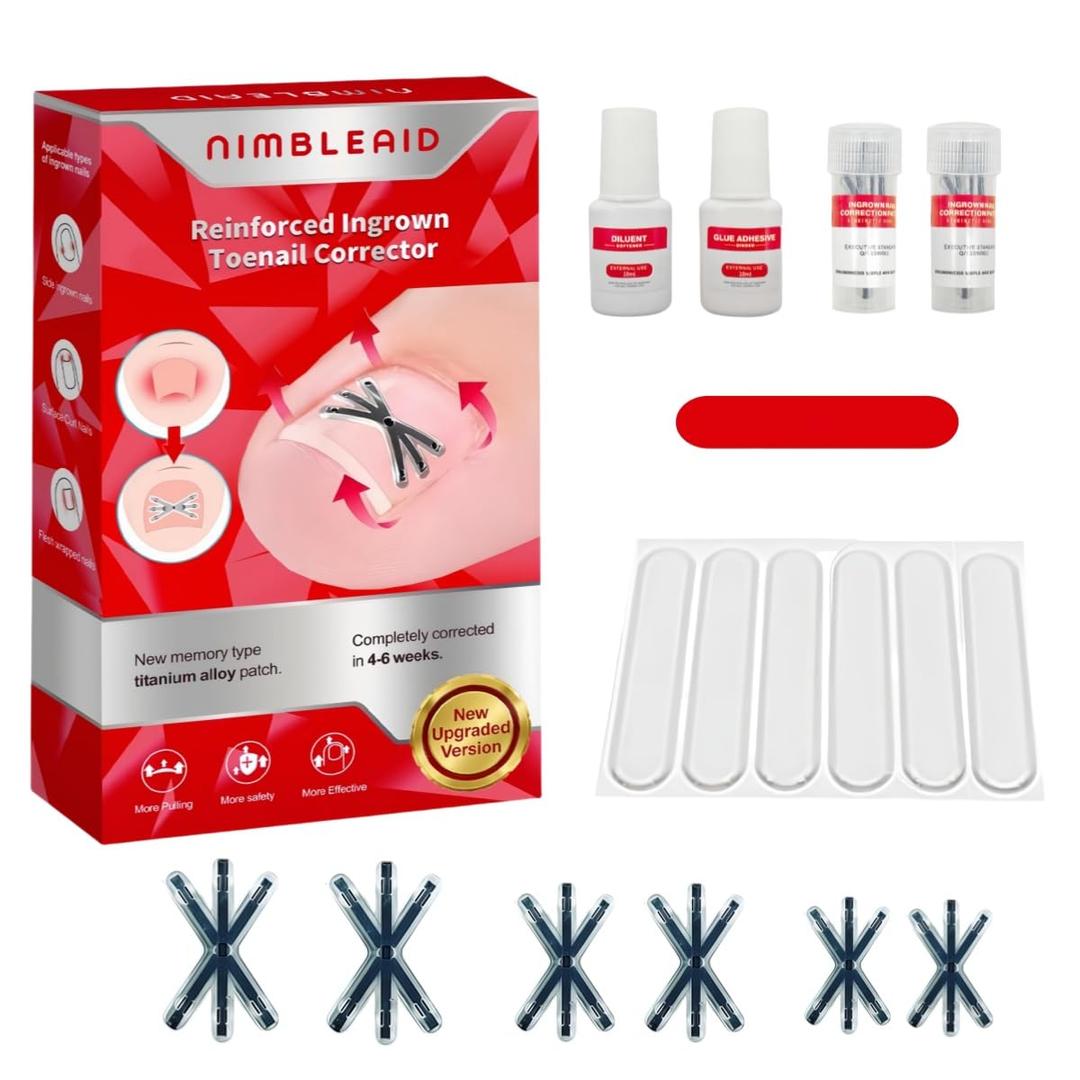 Upgraded Titanium Alloy Ingrown Toenail Corrector with Upgraded 6-Angle Shape,3x Stronger Pull Force,Ingrown Toenail Removal Kit, Ingrown Toenail Treatment for Women and Man (Small Size (Pack of 6))