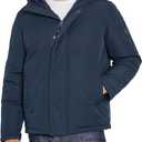 IZOD Men's Sherpa Lined Short Parka (Blue, XL)