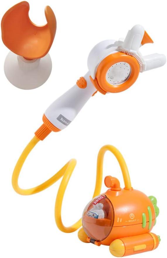 Toyvian Bath Toy Submarine Battery Operated Water Pump with Hand Shower Head Cartoon Carrot Bathtub Toy for Purple Bathroom Accessories