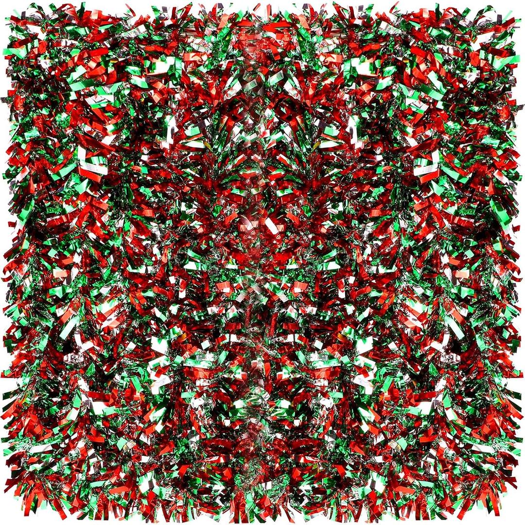 39.4 Feet Christmas Tinsel Garland Metallic Twist Shiny Hanging Garland Ornaments for Christmas Tree Party Supplies Indoor and Outdoor Decoration(Colorful)