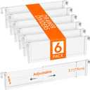 Lifewit Hanging Kitchen Drawer Dividers 3.1" High, 10-17" Adjustable Drawer Organizers for Utensils, Expandable Dresser Separators in Kitchen/Bedroom/Bathroom/Vanity/Office, White(6 Pack)