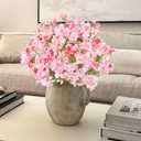 6 Pcs Artificial Cherry Blossom Branches 18.5 Faux Cherry Flowers Pink Fake Silk Flowers Artificial for Decoration Spring Peach Bouquet Table Centerpiece Decor Vase Home Wedding Kitchen Party Garden