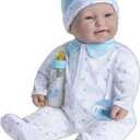 Caucasian 20-inch Large Soft Body Baby Doll | JC Toys - La Baby | Washable |Removable Blue Outfit w/ Hat and Pacifier| For Children 2 Years +