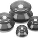 Silicone Cupping Therapy Set, Professional Studio and Home Cupping Set Massage Therapy Cups, Chinese Massage Cups for Cellulite Reduction Cupping Kit,Muscle and Joint Pain Myofascial Cupping Massager (Black and Clear)