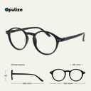 OPULIZE REY Reading Glasses for Women Men, Retro Round Frame with Spring Hinges, Matte Black +3.00 (Pack of 5)