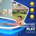 DIMAR GARDEN Inflatable Rectangular Swimming Pool for Kids or Adults (Max 79x59x203 Inch)