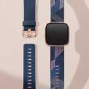 Fitbit Versa 2 Special Edition Health and Fitness Smart Watch with Heart Rate, Music, Alexa Built-In, Sleep and Swim Tracking, Navy and Pink Woven/Copper Rose, One Size (S and L Bands Included), 2.3