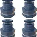 NPT 1 PVC Bulkhead Fitting, Heavy-Duty Female Plastic Water Tank Connector Adapter Fitting with Plugs for Rain Barrel,Spigot,Water Tank,Drain Bucket (Set of 4-Thickened Type)