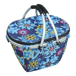 LIQING 25L Picnic Basket Insulated and Leak-Proof Two Handles Foldable and Easy to Carry with 4 Built-in Support Bars for Grocery Shopping, Camping, picnics and Road Trips