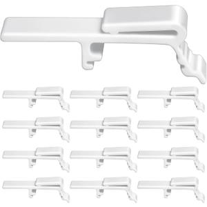 14 Pieces Vertical Blinds Valance Clip White Plastic Dust Cover Bracket Fits 1 1/2 Inch and 1 9/16 Inch Rail Across the Top