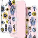 Hungo Compatible for iPhone 15 Plus Case for Women Clear Design Cute Geometry Religion,Girly Girls Hamsa Hand Evil Eyes Eye of Providence