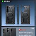 FNTCASE for Samsung Galaxy S26 Case: with [Magnetic Ring Kickstand] [Screen Protector] [Compatible with MagSafe] [Military-Grade Drop Protection] Dual-Layer Protective Textured TPU Phone Cover Black
