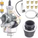 PZ27 Carburetor Fits for 125cc 150cc 200cc 250cc CG ATV Go Kart Dirt Bike 4-Stroke Engine Compatible with Taotao Sunl Buyang Coolsport Lifan Kazuma 27mm Carb with Air Filter