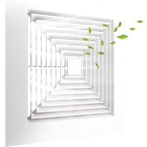 Bathroom Exhaust Fan Cover with Spring,10INCH Grille Bathroom Fan Cover Replacements, White ABS Plastic Cover Square Ceiling or Wall-Mount Exhaust Fan,Air Diffuser
