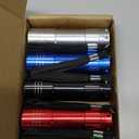 5 Pack of Flashlights 9 LED Mini Aluminum Flashlight Bulk with Lanyard 15 AAA Batteries Included Assorted Colors Handheld Flashlights for Hurricane Supplies Camping, Night Reading, Cycling